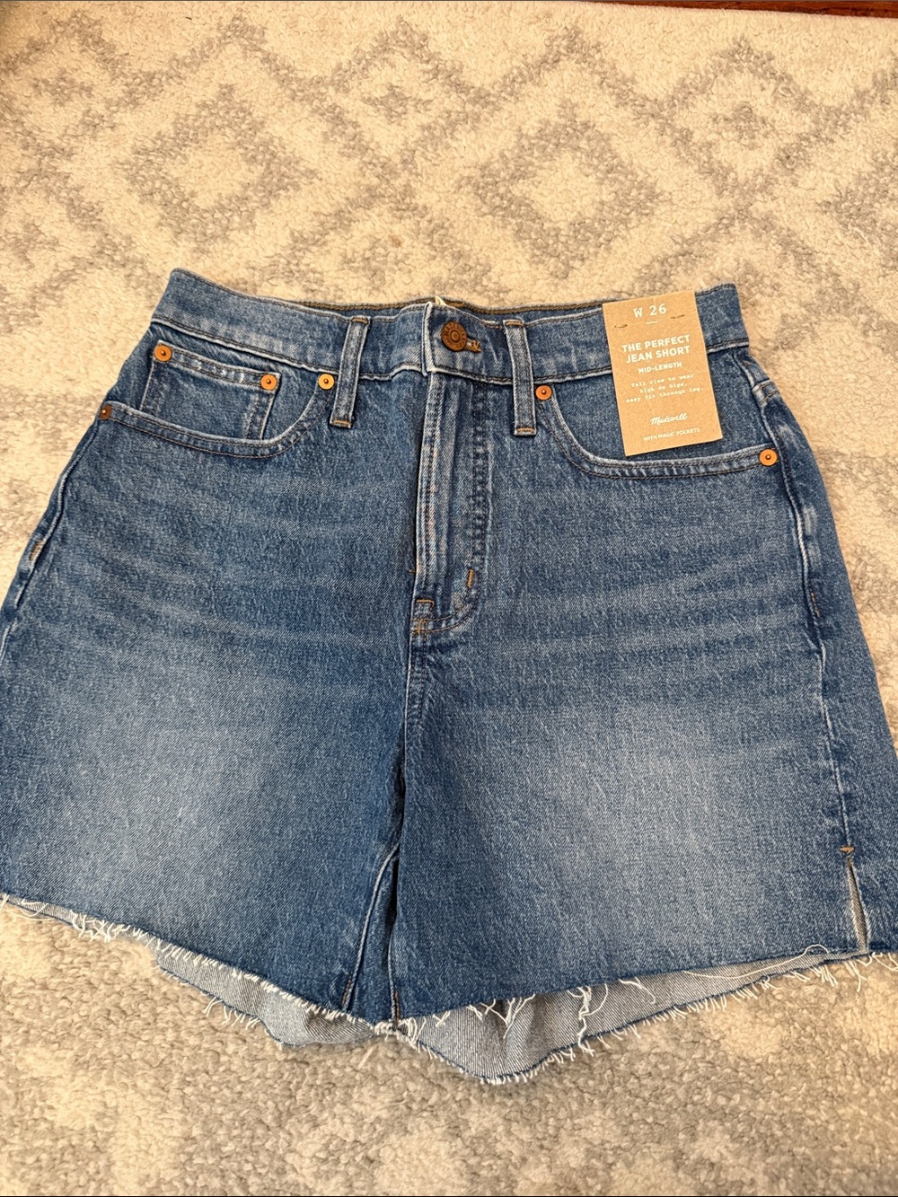 Madewell Blue High-Rise Denim Jean Shorts